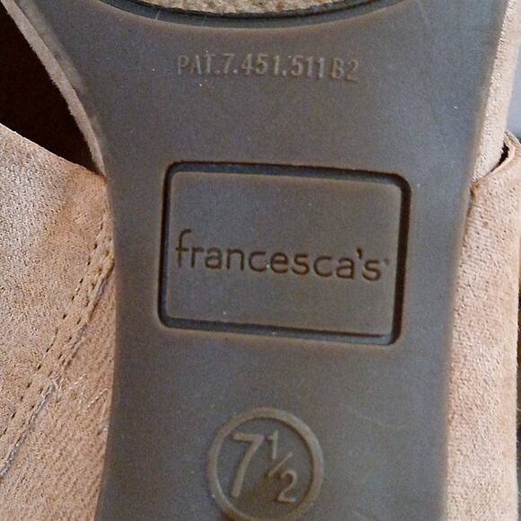 Francesca's Sylvia tan suede criss cross sandals 7.5 - Picture 5 of 6